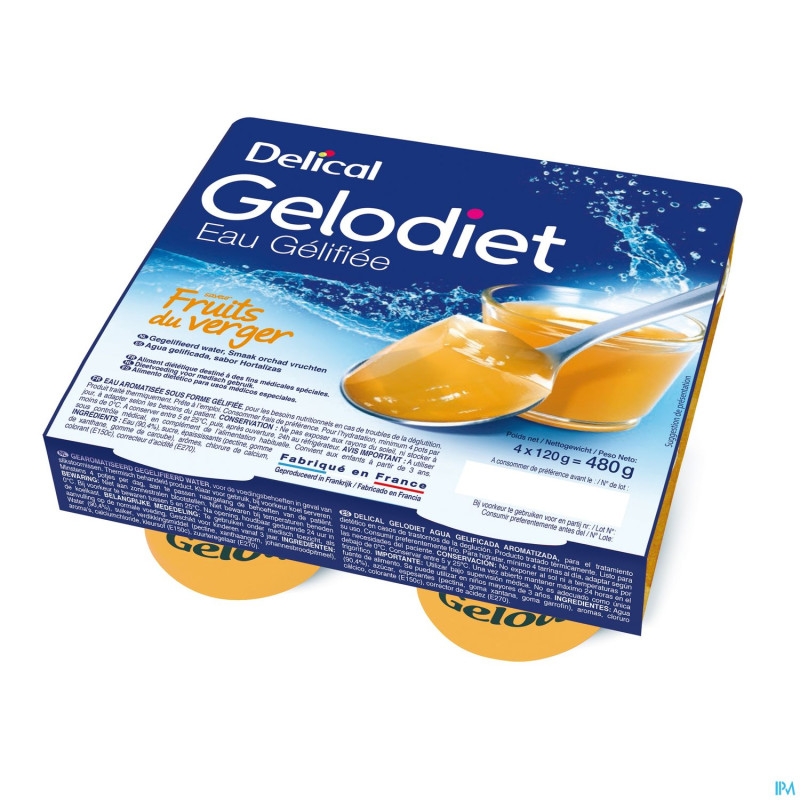 Gelodiet eau gel. sucree fruits verger  pot 4x120g