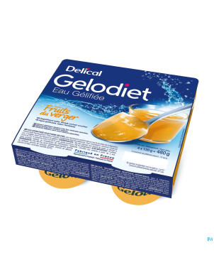 Gelodiet eau gel. sucree fruits verger  pot 4x120g