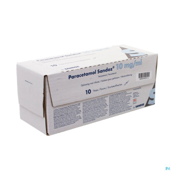 Paracetamol sandoz 10mg/ml sol inf fl inj 10 100ml