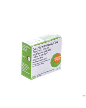 Dorzolamide/timolol teva 20mg/5mg collyr sol 3x5ml
