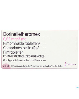 Dorinelle theramex 3,00mg/0,02mg comp pell  3 x 21