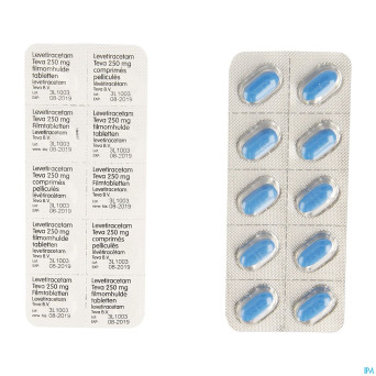 Levetiracetam teva  250 mg comp pell 100