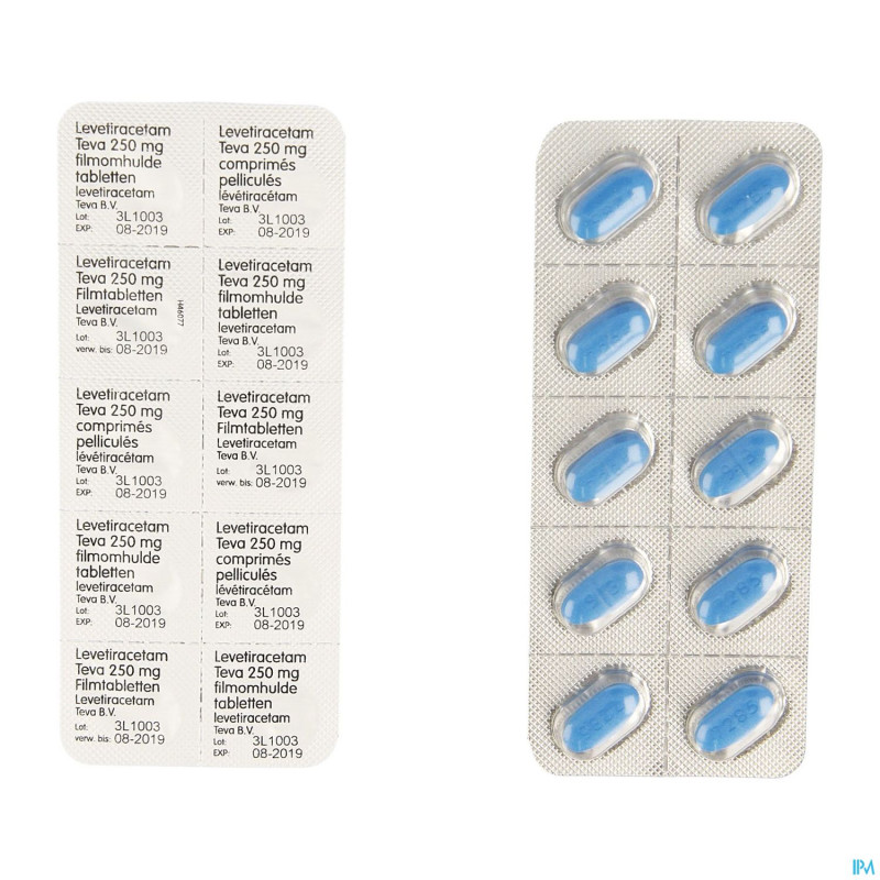 Levetiracetam teva  250 mg comp pell 100