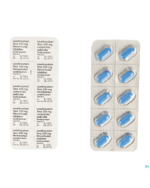 Levetiracetam teva  250 mg comp pell 100