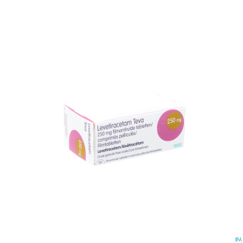 Levetiracetam teva  250 mg comp pell 100
