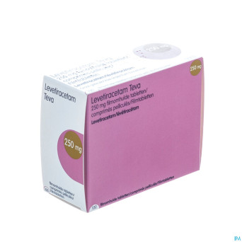 Levetiracetam teva  250 mg comp pell 100