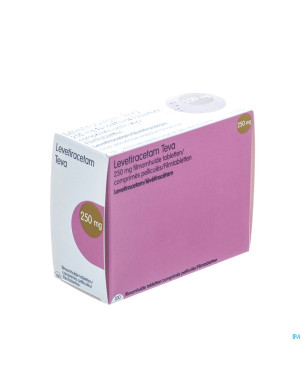 Levetiracetam teva  250 mg comp pell 100