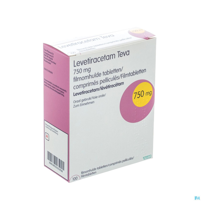 Levetiracetam teva  750 mg comp pell 100