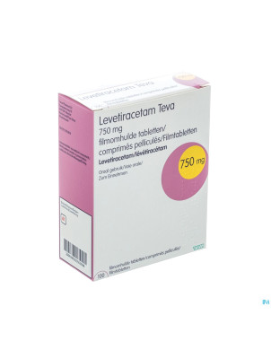 Levetiracetam teva  750 mg comp pell 100