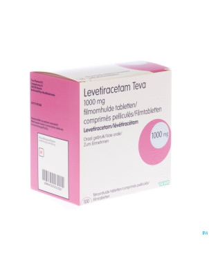 Levetiracetam teva 1000 mg comp pell 100