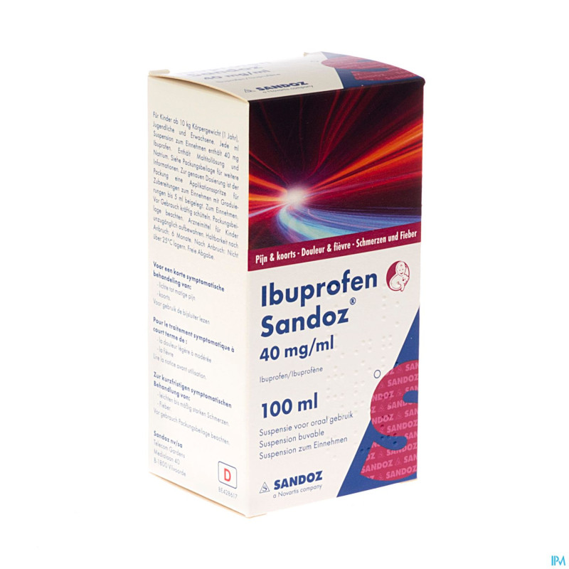 Ibuprofen sandoz 200 mg/5 ml x 100 ml or susp 4%