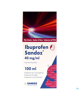 Ibuprofen sandoz 200 mg/5 ml x 100 ml or susp 4%