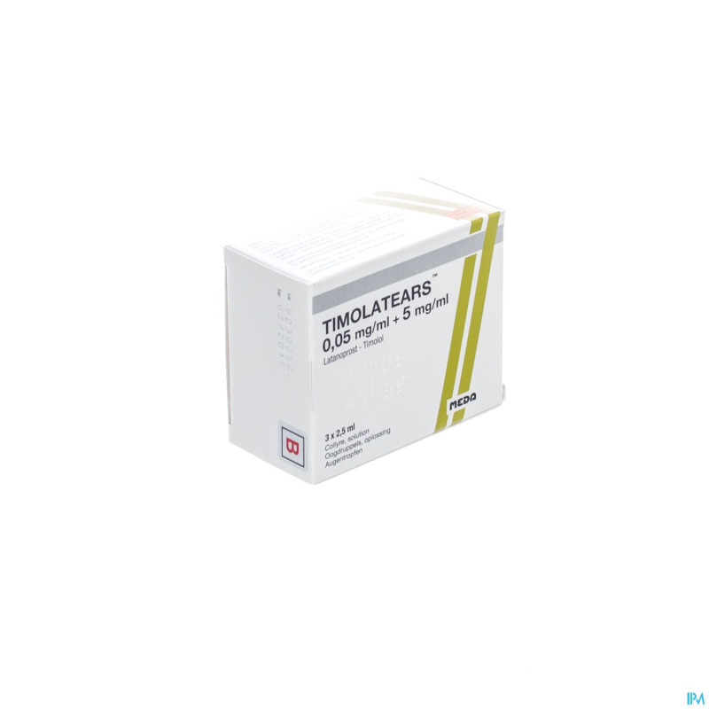 Timolatears collyre 0,05mg/ml+5mg/ml fl 3 x 2,5ml