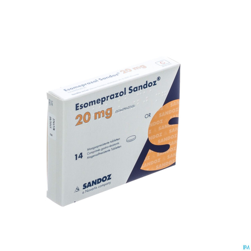 Esomeprazole sandoz 20mg comp gastro res 14