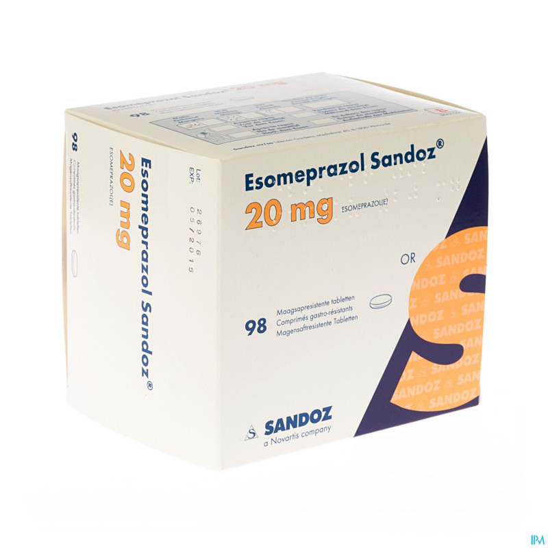 Esomeprazole sandoz 20mg comp gastro res 98