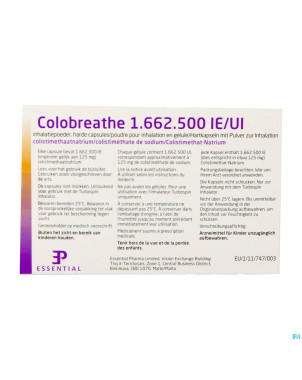 Colobreathe 1 662 500 ui poudre pr inhal gel 4x14