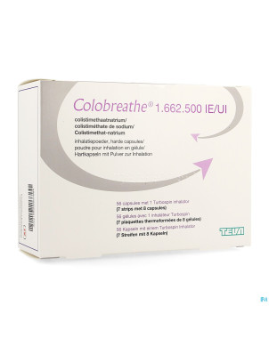 Colobreathe 1 662 500 ui poudre pr inhal gel 4x14