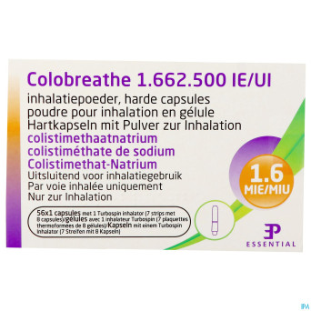 Colobreathe 1 662 500 ui poudre pr inhal gel 4x14
