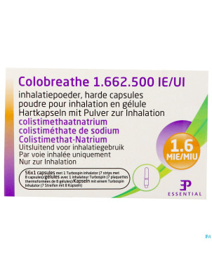 Colobreathe 1 662 500 ui poudre pr inhal gel 4x14
