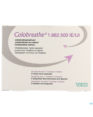 Colobreathe 1 662 500 ui poudre pr inhal gel 4x14