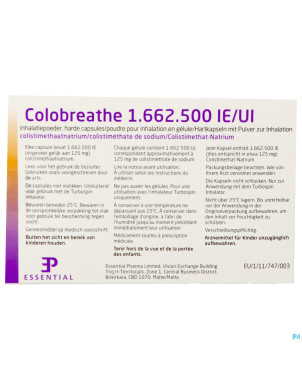 Colobreathe 1 662 500 ui poudre pr inhal gel 4x14