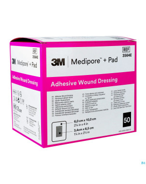 Medipore + pad 3m    6x10,0cm 50 3564e