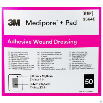 Medipore + pad 3m    6x10,0cm 50 3564e