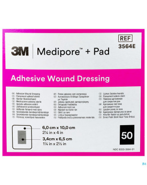 Medipore + pad 3m    6x10,0cm 50 3564e