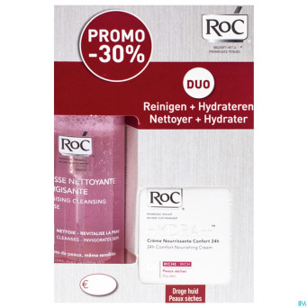 Roc hydra+ riche 40ml + mousse nett energ 150ml