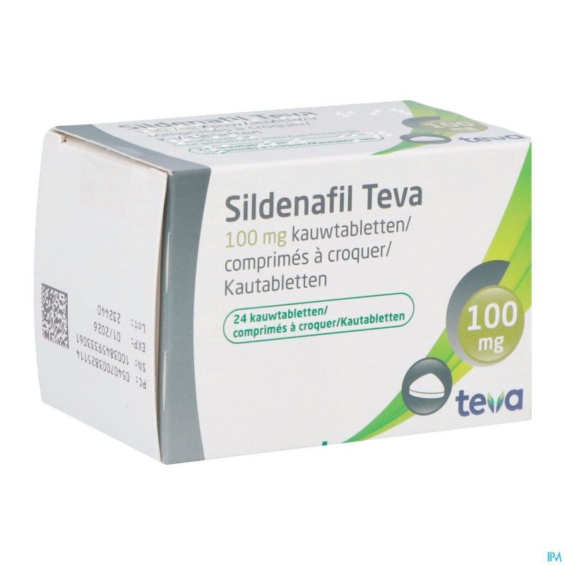 Sildenafil teva 100mg comp a croquer 24x 100mg
