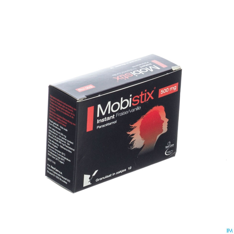 Mobistix instant fraise vanille 500mg gran sach 12
