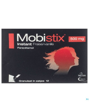 Mobistix instant fraise vanille 500mg gran sach 12