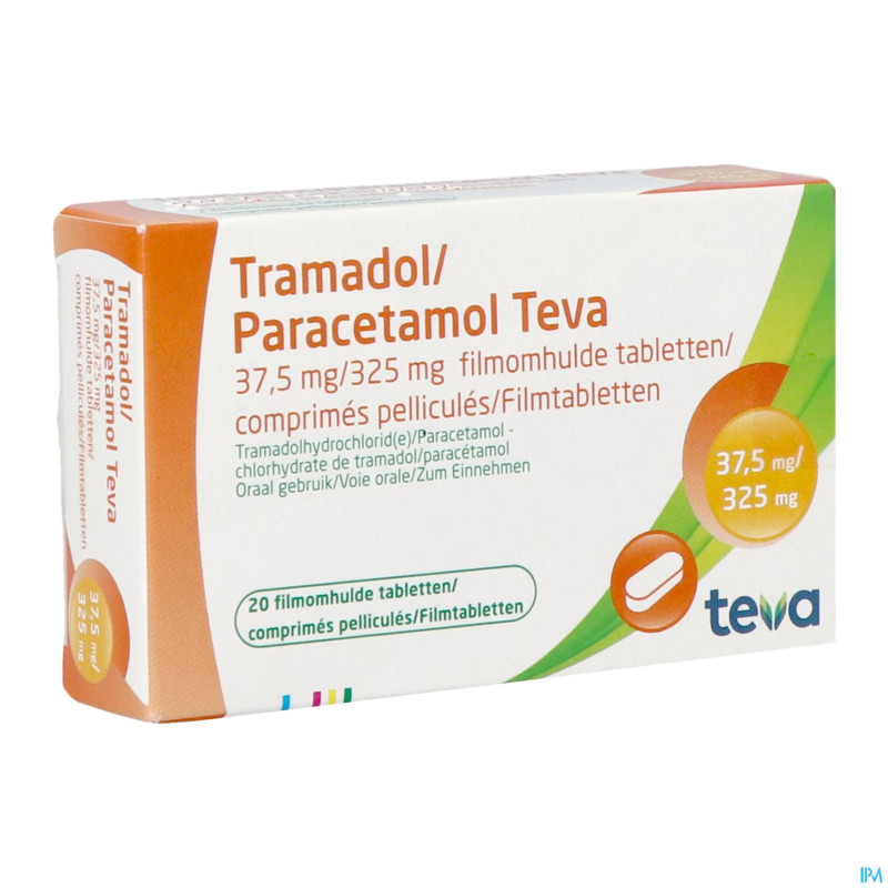 Tramadol paracetamol 37,5mg/325mg teva comp pel 20