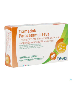 Tramadol paracetamol 37,5mg/325mg teva comp pel 20