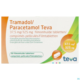 Tramadol paracetamol 37,5mg/325mg teva comp pel 60
