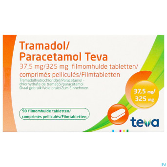 Tramadol paracetamol 37,5mg/325mg teva comp pel 90