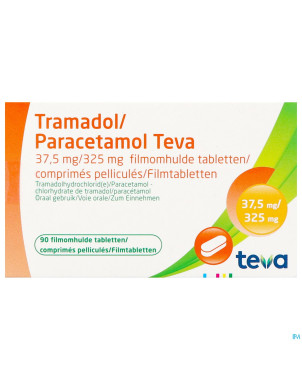 Tramadol paracetamol 37,5mg/325mg teva comp pel 90