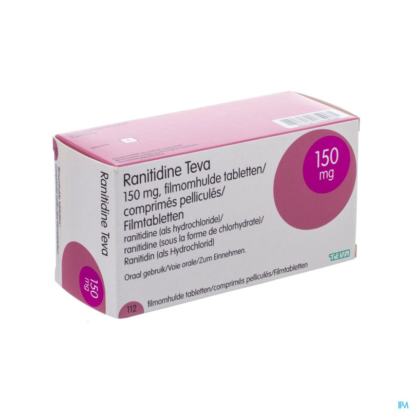 Ranitidine 150 mg teva comp pell 112 x 150 mg