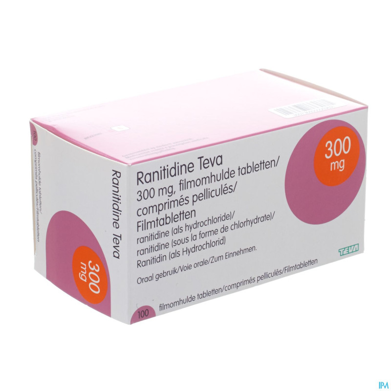 Ranitidine 300 mg teva comp pell 100 x 300 mg