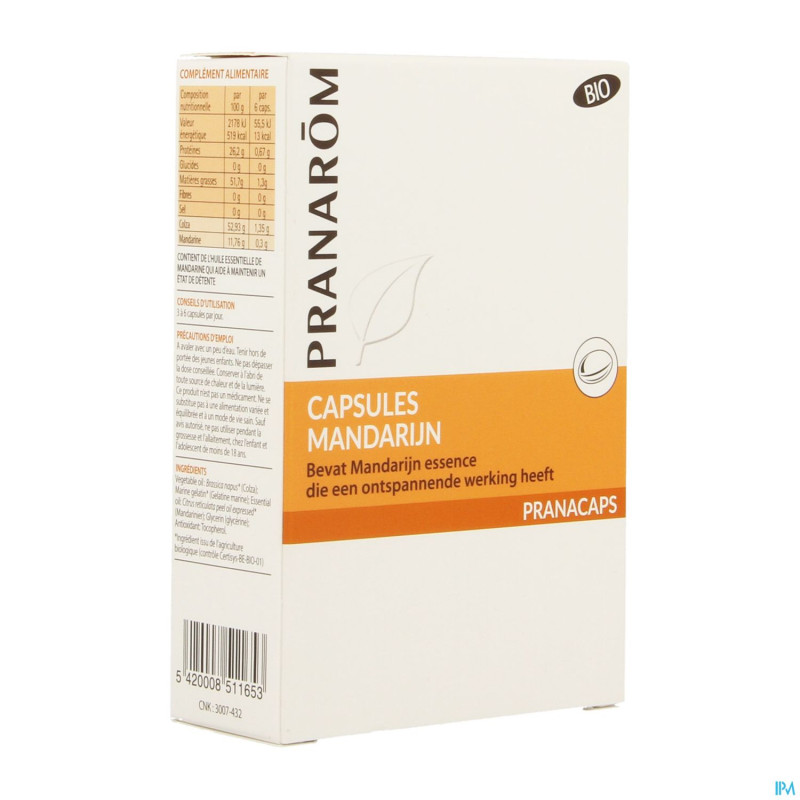 Mandarine bio    blister caps 2x15 pranarom
