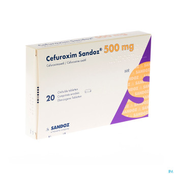 Cefuroxim sandoz 500mg comp pell 20