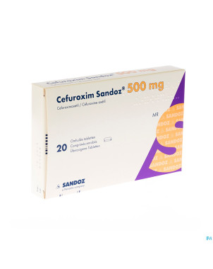 Cefuroxim sandoz 500mg comp pell 20