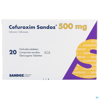 Cefuroxim sandoz 500mg comp pell 20