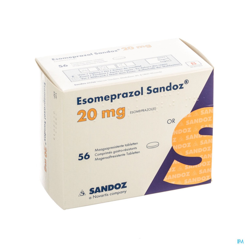 Esomeprazole sandoz 20mg comp gastro res 56