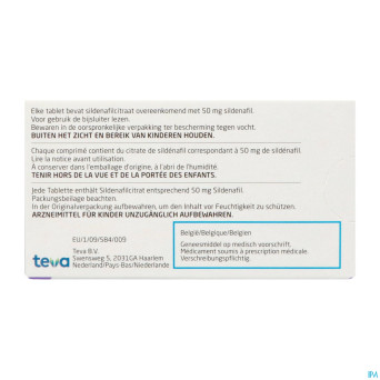 Sildenafil teva  50mg comp pell 4x 50mg