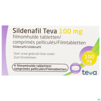 Sildenafil teva 100mg comp pell  4x 100mg