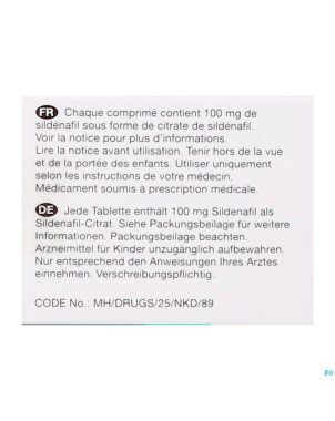 Sildenafil viatris 100mg comp pell 12