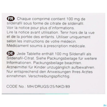 Sildenafil viatris 100mg comp pell 12
