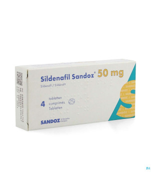 Sildenafil sandoz  50mg comp pell  4x 50mg