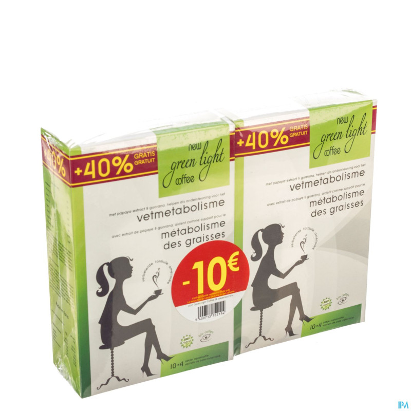 Green light coffee sachets 14  40% gratuit
